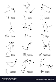 Zodiac Signs Horoscope Symbols Astrology Icons Stars Zodiacal Constellations Isolated On White Back Zodiac Tattoos Zodiac Sign Tattoos Zodiac Signs Horoscope