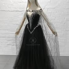 Black And Silver Gown Dress Black Silver Night Goddess Elven Corset Dress With Cape Etsy In 2020 Red Wedding Gowns Black Wedding Dresses Cape Dress