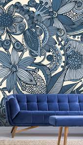 Flowers And Doodles Wall Mural Wallsauce Au Wall Stickers Living Room Doodle Wall Wall Murals