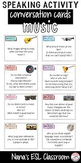 Music Esl Ell Ela Speaking And Writing Activities For Teens Bundle Speaking Activities English English Teaching Materials English Conversation For Kids