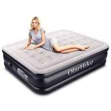 Olarhike Queen Size Air Mattress With Built In Pump Inflatable Blow Up Air Bed Raised Double High Inflatable Bed Air Mattress Mattress