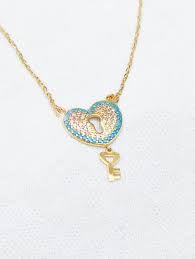 سلسله ذهب عيار 18 سلسلة قلب بالمفتاح خصم 10 على المصنعية Necklace Pendant Jewelry