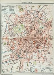 1902 Antique City Map Of Milan Italy By Bananastrudel On Etsy Cartografia Foto Mappe