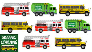 learning street vehicles chart for kids learn with fire trucks school buses garbage trucks