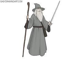 Someone, usually male, who uses (or has skill with) magic, mystic items. How To Draw A Wizard Easy Drawing Art