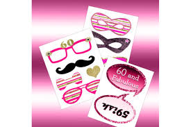 Gold and black bubbles with funny quotes. Pink 60th Birthday Photo Booth Props Graphic By Digitalprintableme Creative Fabrica