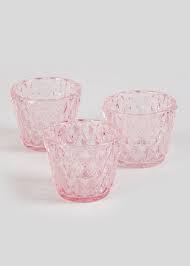 Set Of 3 Vintage Tealight Holders Pink Tea Lights Tea Light Holder Pink