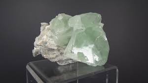 Green Cubic Fluorite Cluster With Calcite White Phantom Item F 056 Fluorite Calcite Crystal Calcite