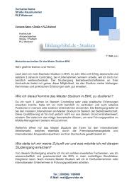 Motivationsschreiben Bwl Master Studium Muster Vorlage Downloaden