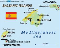 The balearic islands only cover a total area of 1,900 square miles; Map Of Balearic Islands Region In Spain Welt Atlas De