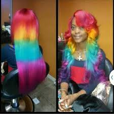 Black And Rainbow Hair Color Rainbow Weave Hair Styles Rainbow Hair Black Girl Red Hair