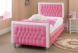 New Childrens 3ft Single Pink White Diamante Princess Bed Kids Girls Boys 149 99 Picclick Uk