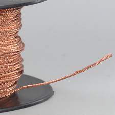 | tubular braided shield tinned copper wire 1/8 wide ground strap usa 15' ft. Lamp Parts Lighting Parts Chandelier Parts 18 1 16 Str Bare Copper Ground Wire Wi18strbc Grand Brass Lamp Parts Llc