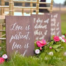 Love Is Patient Aisle Signs Look Beautiful For Weddings Wedding Verses Wedding Signs Wedding Bible