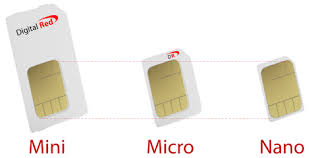 The card has the same size circuit board as a standard sim but the excess plastic surrounding this has been removed. Mobile Phone Sim Card Sizes Digital Red