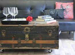 My parents picked this trunk up at the annual antique show in bouckville, ny for $10. Luggage Furniture Coffee Table Trunk Coffee Table With Wheels Diy Coffee Table