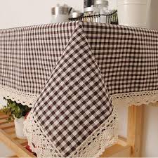 Checkered Tablecloth With Lace Edge Checkered Tablecloth Table Cloth Dining Table Cloth