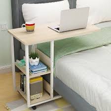 Overbed Table With Wheels S Morebuy Hospital Bed Table Over Bedside Home Desk For Laptop Reading Eating Breakfast Bedridden Elderly Senior Patient Aid In 2020 Overbed Table Pc Desk Adjustable Height Table