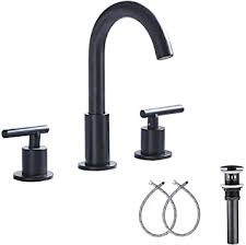 Google chrome , mozilla firefox , microsoft edge. Ggstudy Black Bathroom Faucet 2 Handles 3 Holes 360 Swivel Spout Widespread Bathroom Sink Faucet With Pop Up Drain Amazon Com
