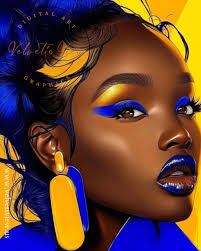 Spiritual black lady with blue braids please