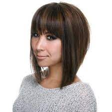 A Line With Fringed Brow Skimming Bangs And Highlights In 2021 Stacked Haircuts Stacked Hairstyles Short Stacked Bob Hairstyles