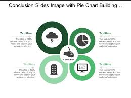 conclusion slides image with pie chart building metrics hand