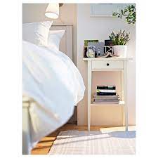 Bedside tables are the unsung heroes of the night, keeping your phone, books, alarm clock and glass of water within reach. Hemnes White Bedside Table 46x35 Cm Ikea