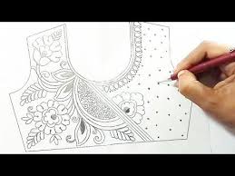 It includes a set of kitchen proverbs patterns, with sayings such as a watched pot never boils. Hand Embroidery Design 93 How To Draw An Easy Blouse Design For Hand Embro Hand Embroidery Design Patterns Handmade Embroidery Designs Hand Embroidery Design