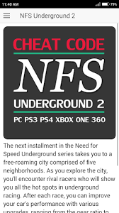 Underground cheats, cheat codes & hints cheat codes start game as usual. Download Cheat Code For Need For Speed Underground 2 Game Apk For Android Latest Version