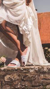 Save on top brands · curbside pickup · free shipping available Adidas Bridelette Adilette Lace Pack Braut Bequeme Brautschuhe Brautschuhe