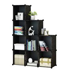 Black 9 Cube Organizer Amazon Com 4 Tier Storage Closet Cabinet Shelf By Kousi 9 Cube Organizer Bookcase Black Home Kitchen Boy S Bedroom Cube Storage Bookcase Organization