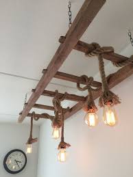 Houten Deco Ladder Deco Holz Deckenlampe Holz Und Diy Lampen