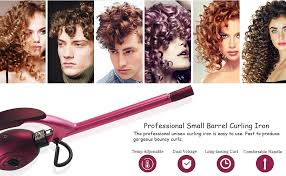 20 cute and easy hairstyle ideas for short curly hair. Amazon Com Professional Curling Iron Small Barrel Hair Curler Wand Thin Tight Curls Tourmaline Ceramic Hair Waver Tool For Men Women Heats Up Fast Temp Adjustable Purple Bluetop Beauty
