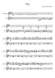 Sing My Chemical Romance My Chemical Romance Sheet Music Trumpet Sheet Music