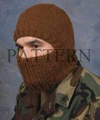Free Helmet Liner Pattern Uses Worsted Weight Wool Yarn Practical Warm Design Great For The Soldier Knitting Patterns Free Hats Knitting Mask Crochet Pattern