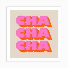 cha cha cha square art print in 2021 square art word art typography cool lettering