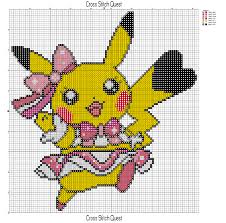 Cosplay Pikachu Cross Stitch Pattern Pokemon Cross Stitch Cross Stitch Patterns Pikachu