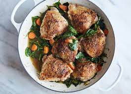 Skillet Mustard Chicken With Spinach And Carrots Recipe Recipe Spinach Stuffed Chicken Mustard Chicken Carrot Recipes