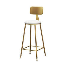 Qendsx Dining Chair Barstools Bar Chair Kitchen Stool Coffee Restaurant Iron High Chair Backrest Design Gold Leg Iron Bar Stools Bar Stools Kitchen Bar Stools