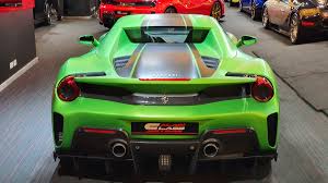 The spider is a convertible version of the 488 pista coupe, and comes with a removal hardtop; Alain Class Motors Ferrari 488 Pista Spider