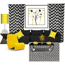 Yellow And Black Living Room By Truthjc On Polyvore Yellow Living Room Black Living Room Black Living Room Chairs