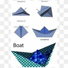 Wanna have an origami project with your kids? Easy Origami Boat Step By Step Hd Png Download 500x707 4617957 Pngfind