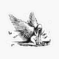 Angel line drawing free download best angel line drawing. Crying Fallen Angel Drawing Poster By Aurielphoenix Redbubble