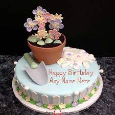 This cake was my very first cake made with fondant and was very pleased with it. Garden Birthday Wish Cake With Name Enamewishes