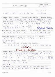 Not Angka Pianika Lagu Ratna Antika Kopi Lambada Lhia S Music Notes