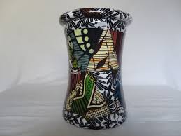 Vaso De Barro Com Colagem Em Capulanas Vase African Print African