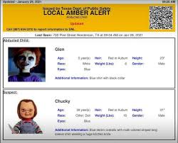 Broadcast emergency response) est comparable au système alerte enlèvement en france. Un Alerte Amber Declenchee Au Texas Avec Les Photos De Chucky Et Glen