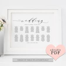 Wedding Table Seating Chart Template