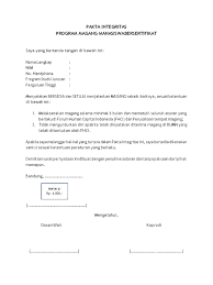 Saya yang bertanda tangan di bawah ini: Pakta Integritas Pmmb Tel U 2020 1