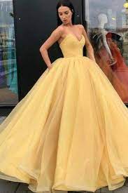 Vestidos Para Quinceanera Color Amarillo Liso Sencillo Ball Gowns Prom Dresses Vintage Quince Dresses